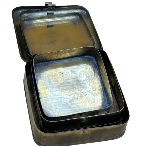 Brass Bait Boxes Worms Maggots Gorpcore Brass Antique trinket hinged nestle - Picture 13 of 13